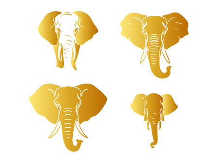 Elephant icon set. Vector illustration of a set of elephants.のイラスト素材