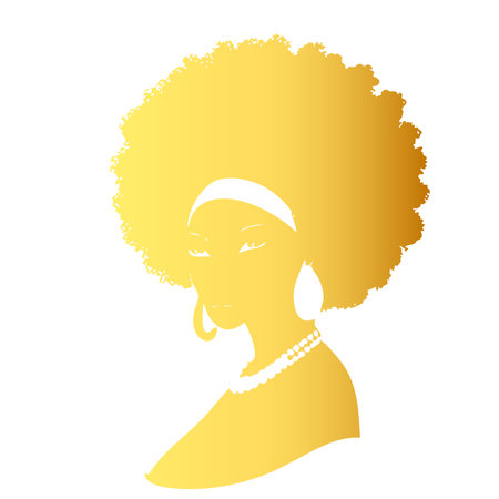 Beautiful african american woman with afro hairstyle. Vector illustrationのイラスト素材