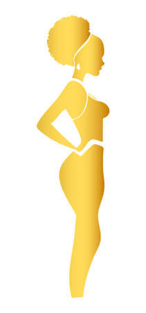 Silhouette of a woman in a swimsuit. Vector illustrationのイラスト素材