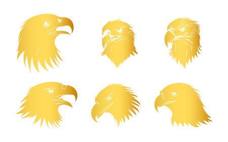 Eagle head vector set. Eagle head icon. Eagle head vector setのイラスト素材
