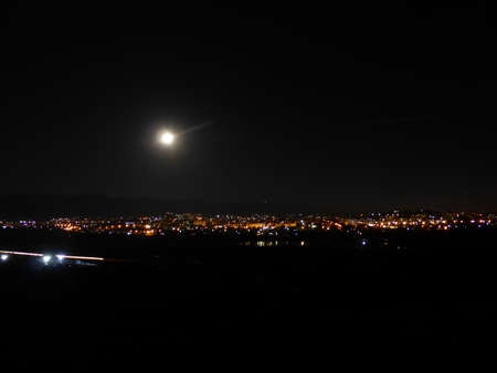 View of the city of Kislovodsk at nightの写真素材