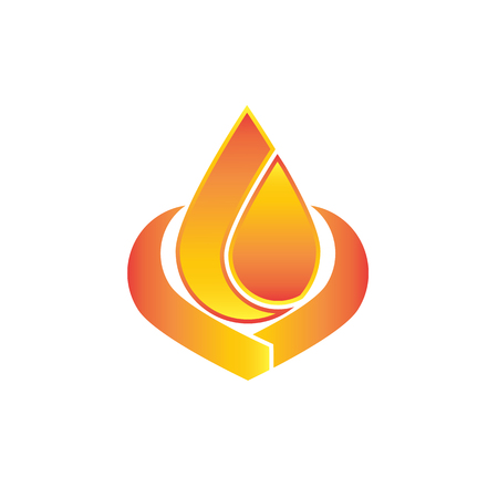 Fire Flame Logo design vector isolated design on whiteのイラスト素材