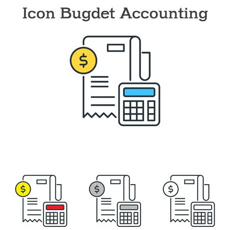 Budget Accounting flat icon design for info graphics and businesses with three different styles Vector Illustrationのイラスト素材