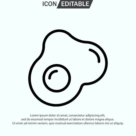 Fried Egg line icon, outline vector illustration, linear pictogram isolated on whiteのイラスト素材