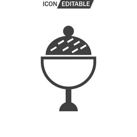 Ice Cream vector flat icon. Flat design. Vector illustration on white backgroundのイラスト素材