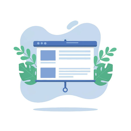 Modern presentation screen graphic with leaves.のイラスト素材