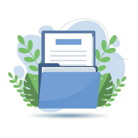 Flat design illustration of a folder containing document.のイラスト素材