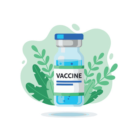 An illustration of a vaccine vial, symbolizing medical treatment, disease prevention, and global health solutions.のイラスト素材