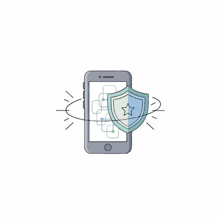 Smartphone security and protection concept. Vector illustration in flat style.のイラスト素材