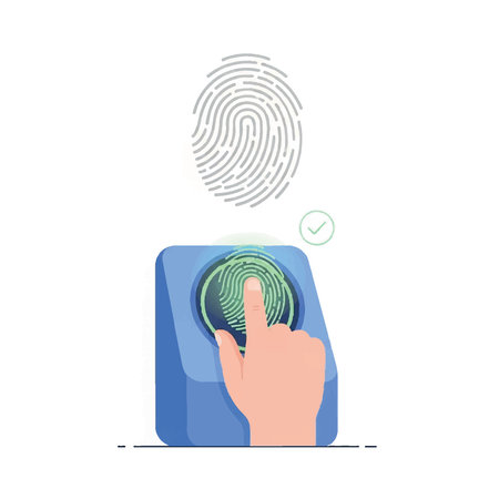 Fingerprint scan. Fingerprint scanning. Biometric identification. Vector illustrationのイラスト素材