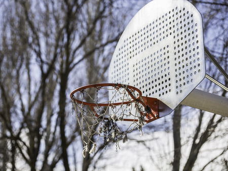 alone Basketball hoop in the parkの写真素材