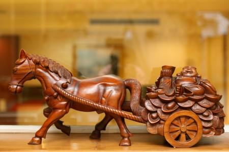 Wooden carved horses の写真素材