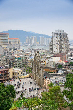 The ruins of St. Paul's Cathedral in Macauのeditorial素材