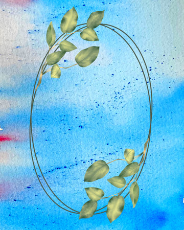 Design frames with tropical flowers and leaves. Watercolor illustrations, hand-drawn. High resolution, isolates on a white background. Ideal for wedding, greeting and invitation cards.の写真素材