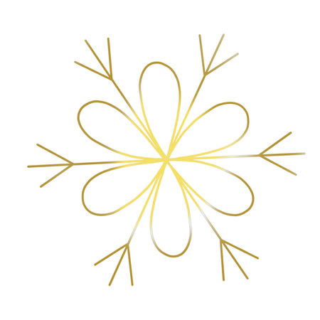 Set of Golden Snowflakes. Christmas digital design, hand-drawing. Suitable for creating cards, packaging, web design and prints for different surfaces.の写真素材