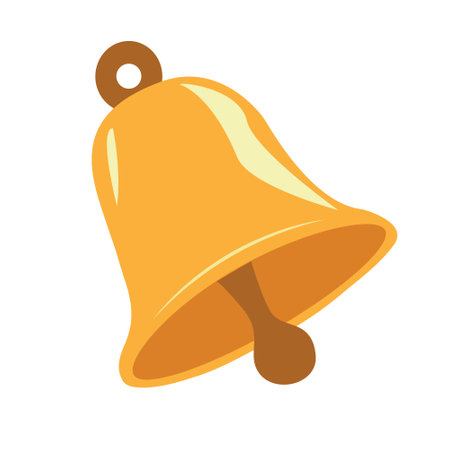 New Year's bell, vector illustration. Hand-drawn, isolated on a white background. A design element for postcards, prints, scrapbooking and packaging. Chistmas icon vector flat design template eps 10のイラスト素材