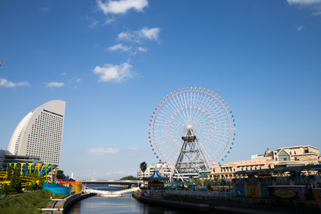 YOKOHAMA, JAPAN - April 30, : Yokohama Minato Mirai 21 in Yokohama, Japan on April 30, 2016. Yokohama is the third biggest city in Japan.のeditorial素材