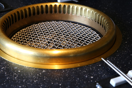 Raw Beef on hot coal(YAKINIKU is Japan)の写真素材