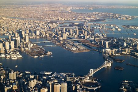 Aerial photograph from over Tokyo Japan, 2016 / 12 / 17の写真素材