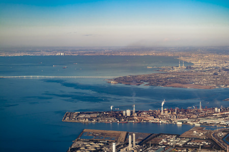 Aerial photograph from over Tokyo Japan, 2016 / 12 / 17の写真素材