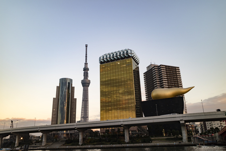 sumida ward city hall, asahi beer tower, asahi beerのeditorial素材