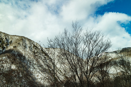 Road of the Kanetsu area with snowの写真素材