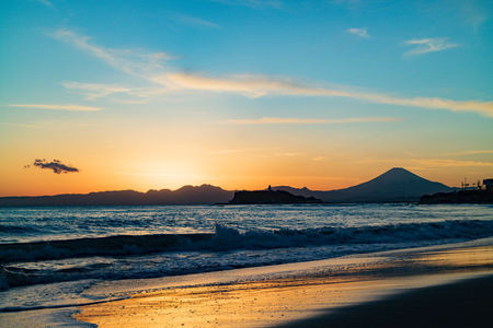 Mount,Fuji,and,Enoshima,Shonan,Kanagawa,Japanの写真素材