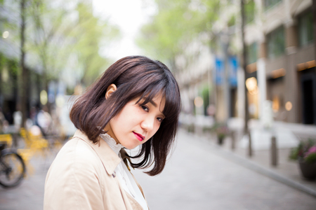 A woman with a cute smileの写真素材