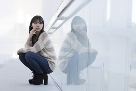 Bright and cute Japanese womenの写真素材