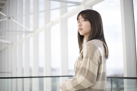 Bright and cute Japanese womenの写真素材