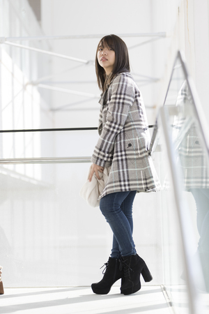 Bright and cute Japanese womenの写真素材