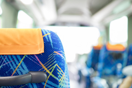 July 8, 2018-Yamanashi, Japan: Bus seat for Mount Fuji on the climbing season.