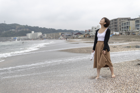 A bright pretty woman, Japanの写真素材