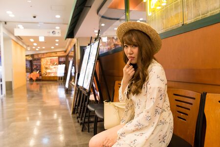 Very cute Japanese young woman.の写真素材