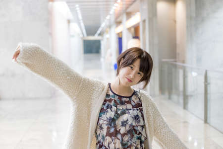 woman with a cute smileの写真素材