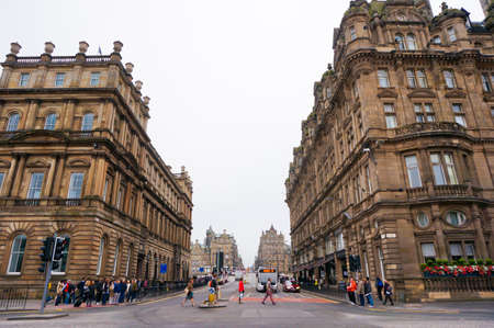 City life in Edinburgh, Scotlandの写真素材