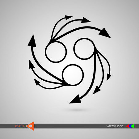 Arrows on a circle. Network marketing. Icon. Infographics, scheme.のイラスト素材