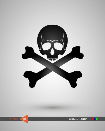 Vector halftone skulls. Skull icon. Symbol of death, danger, war, death, pirate. Object on a white background.のイラスト素材