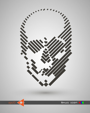 Vector halftone skulls. Skull icon. Symbol of death, danger, war, death, pirate. Object on a white background.のイラスト素材