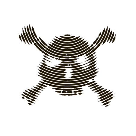 Halftone skull, line, Wave. Design element. Invitation, party. Billboard, flyer. Icon.のイラスト素材