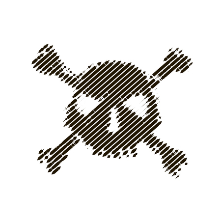 Halftone skull, line, Wave. Design element. Invitation, party. Billboard, flyer. Icon.のイラスト素材
