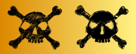 Halftone skull. Design element. Invitation, party. Mosaic, perforation, grunge.のイラスト素材