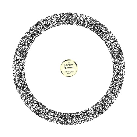 Vector round frame. Abstract graphic element background. On whiteのイラスト素材