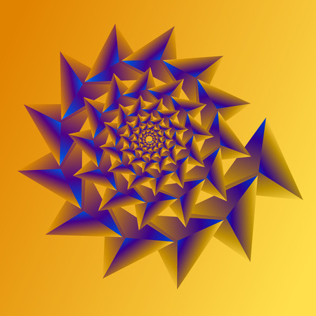 Swirl, vortex background. Rotating spiral. Pattern of a whirling of hearts. Triangle, gradient, silhouette.のイラスト素材