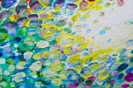 Abstract bright background. Stones, bubbles. Oil, painting. Celebrations. Red, blue, yellow, green,...