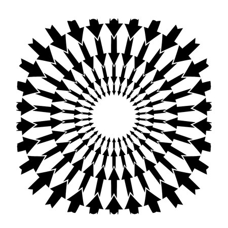 Arrows in a circle. Original background. Business pattern in a modern style on a white background. Concentric circulating, rotating arrowsのイラスト素材