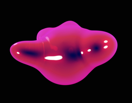 Formless drop of liquid on a black background. Abstract image for design. Background for an inscriptionの写真素材