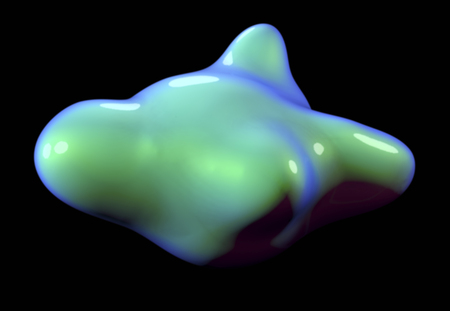 Formless drop of liquid on a black background. Abstract image for design. Background for an inscriptionの写真素材