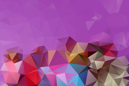 Abstract background of triangles. Red, yellow on a multi-color holiday background.