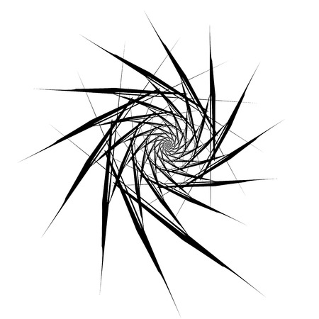 Spiral object on a white background. Arrows, rays, rotation.のイラスト素材